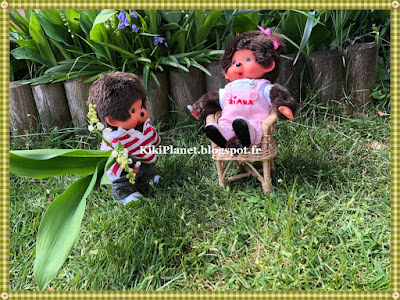 kiki, monchhichi, muguet, 1er mai, porte-bonheur