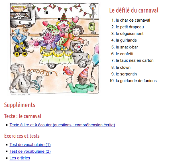 https://francais.lingolia.com/fr/vocabulaire/jours-de-fetes/le-carnaval