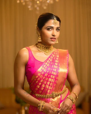Actress Sai Dhanshika bridal makeup photoshoot