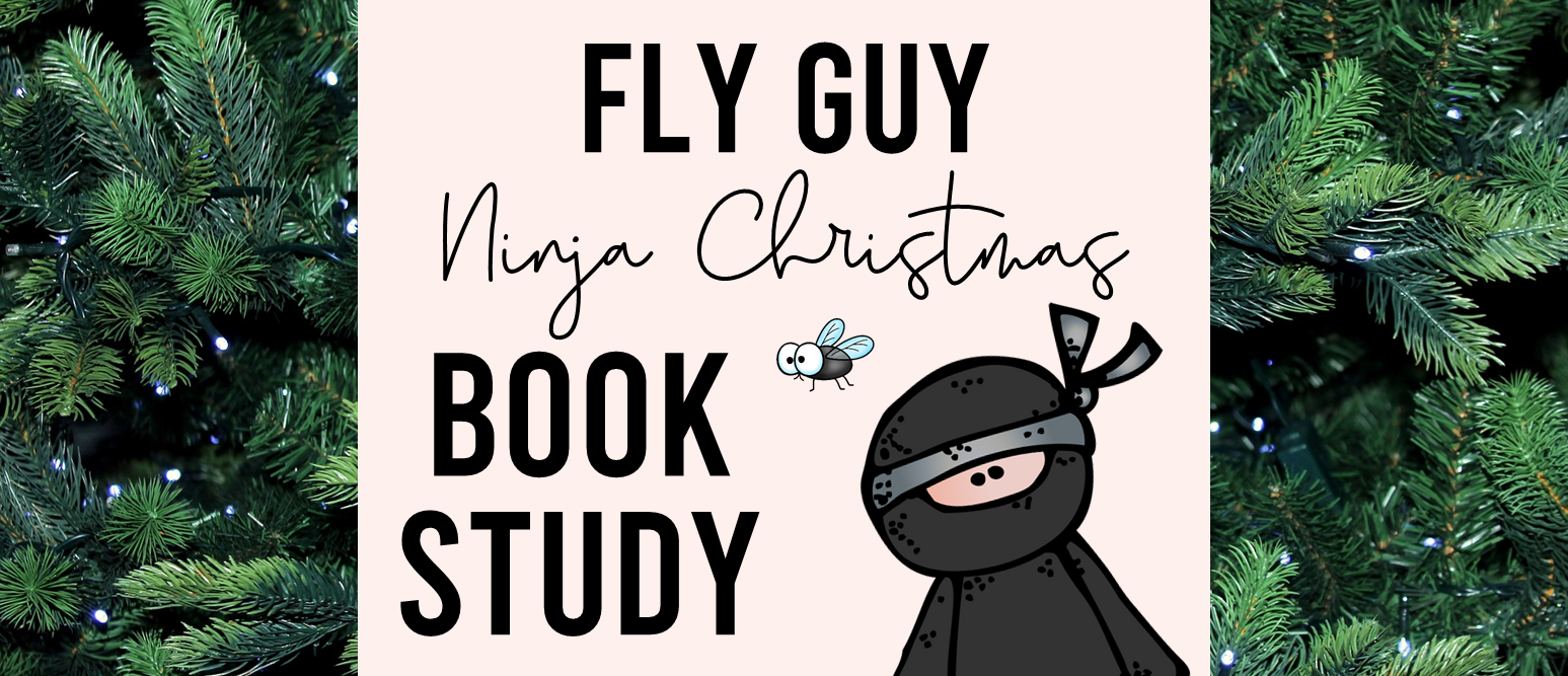 Fly Guy's Ninja Christmas book study activities unit with Common Core aligned literacy companion activities for First Grade & Second Grade