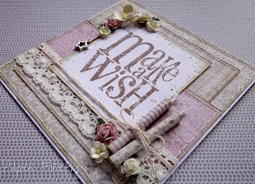 Shabby chic make a wish card with candles