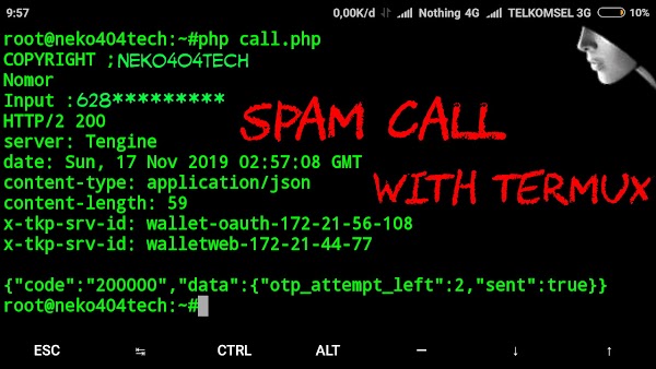 Cara Spam Call Via Termux