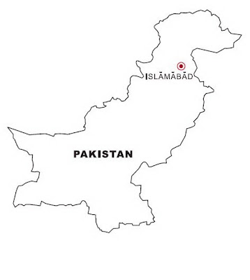 Mapa de Pakistán para colorear