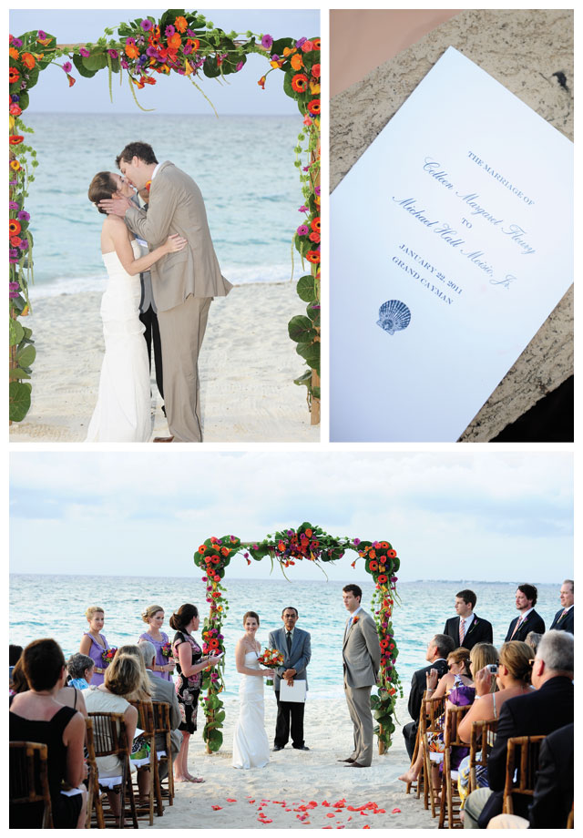 Colleen chose orange as the main color for her bridal bouquet using Calla