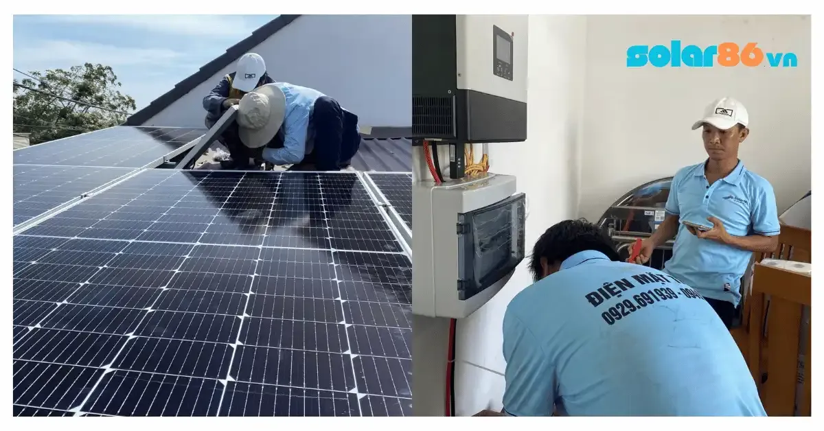 Lắp đặt hệ thống điện mặt trời 5kW có pin lưu trữ tại Phan Thiết