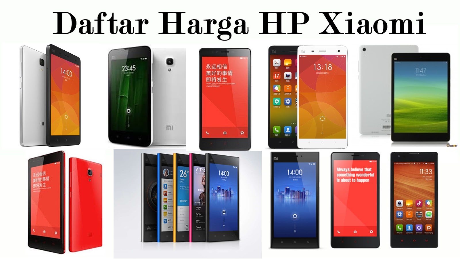 Daftar Harga HP Xiaomi Android Terbaru