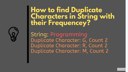 How to find duplicate characters in a String with Count in Java