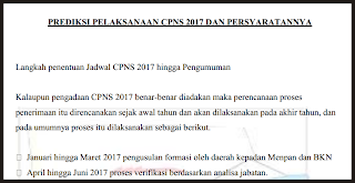 INFO PENTING! Prediksi Jadwal Pelaksanaan CPNS 2017 dan Persyaratannya