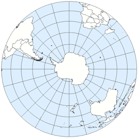خريطة نصف الكرة الأرضية الجنوبي
