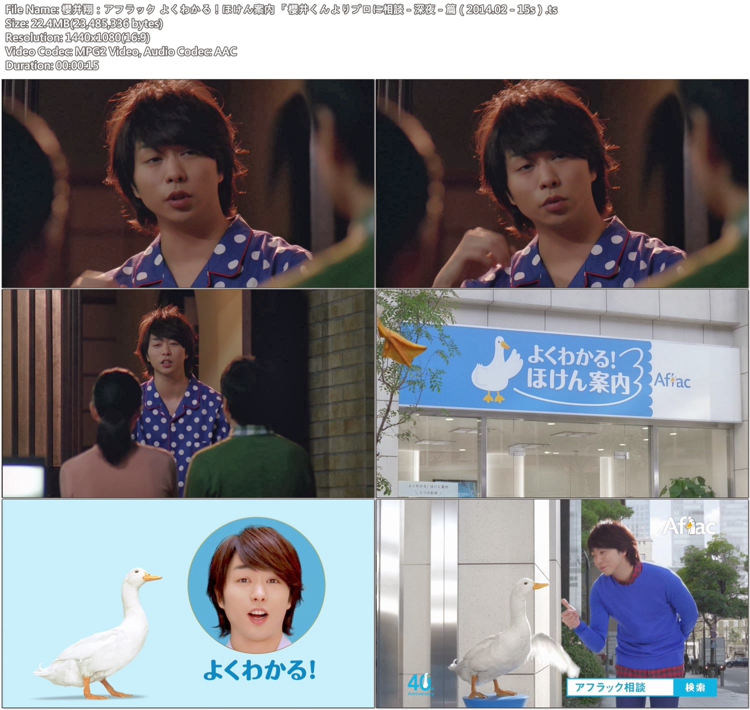 Tvcm Cut 櫻井翔 アフラック よくわかる ほけん案内 櫻井くんよりプロに相談 深夜 篇 14 02 15s Tvcm Cut 櫻井翔 アフラック よくわかる ほけん案内 櫻井くんよりプロに相談 深夜 篇 14 02 15s