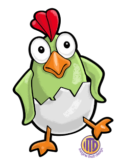 Cute baby rooster character from Rooster Race, a game developed by Imagine That! Design for Rosterfin Games