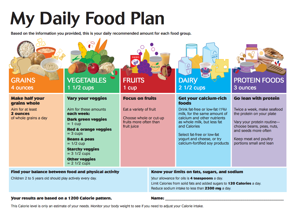 Example ECE e-portfolio: Healthy food plan