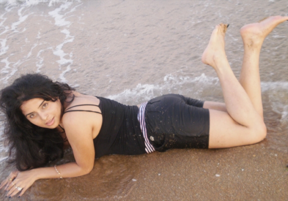 prachee adhikari black dress beach actress pics