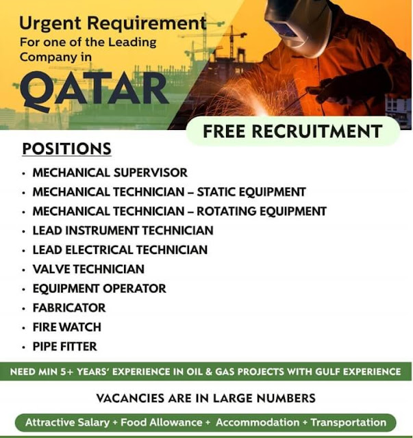 Qatar job vacancy - Free recruitment