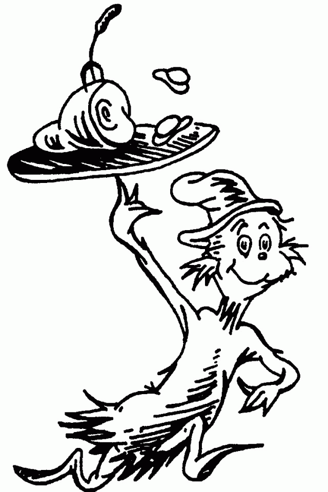 Cat In The Hat Coloring Pages Free