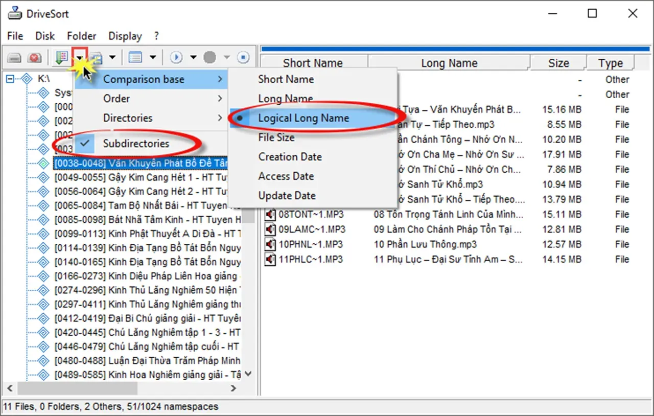 Drive Sort - Phần mềm sắp xếp files đang sẵn có trên thẻ nhớ, USB