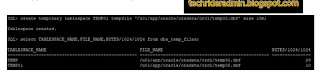 Create temporary tablespace oracle