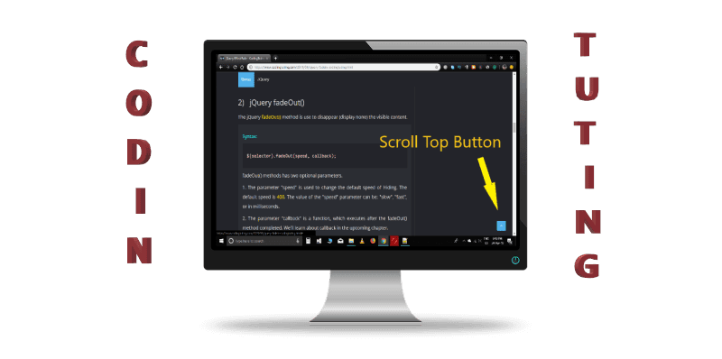 Create Scroll To Top Button Jquery Scrolltop Codingtuting Codingtuting Create Scroll To Top Button Jquery Scrolltop Codingtuting Codingtuting