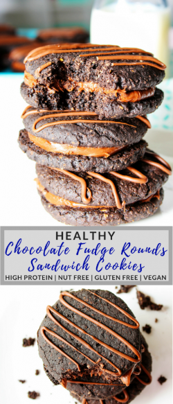 Healthy Chocolate Fudge Round Sandwich Cookies