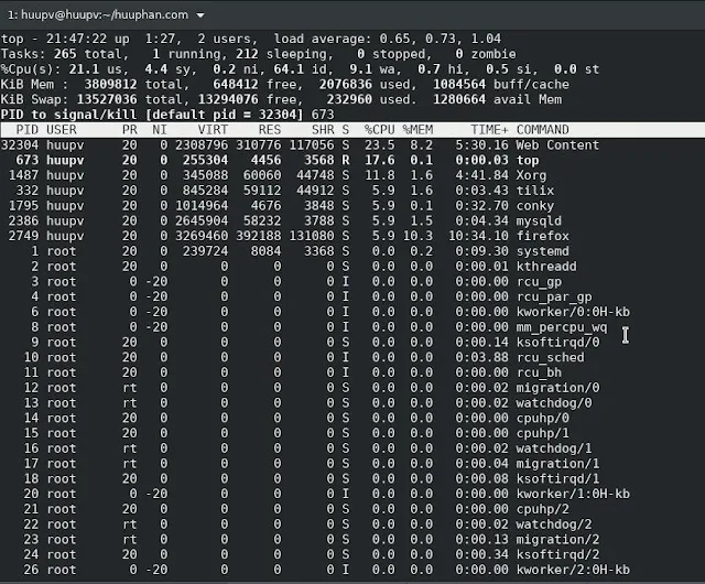 top command in linux 1