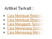 Cara Membuat Artikel Terkait