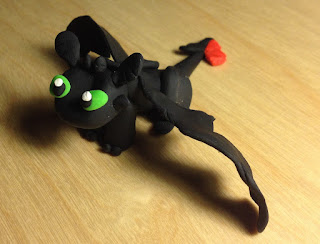 Toothless the Dragon. A clay scuplture by Ruby Borden