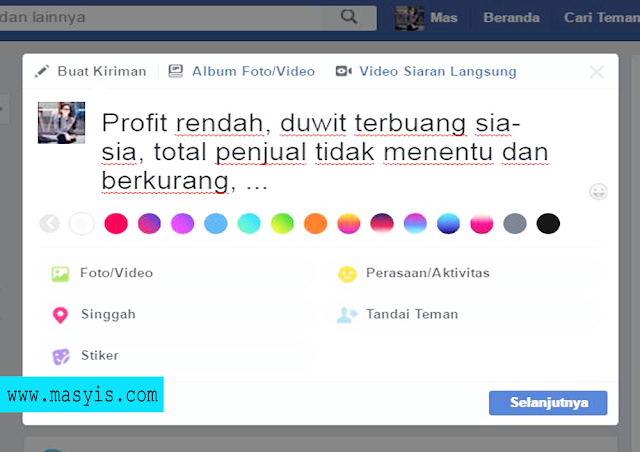 Cara Menjual di Facebook Menggunakan Status