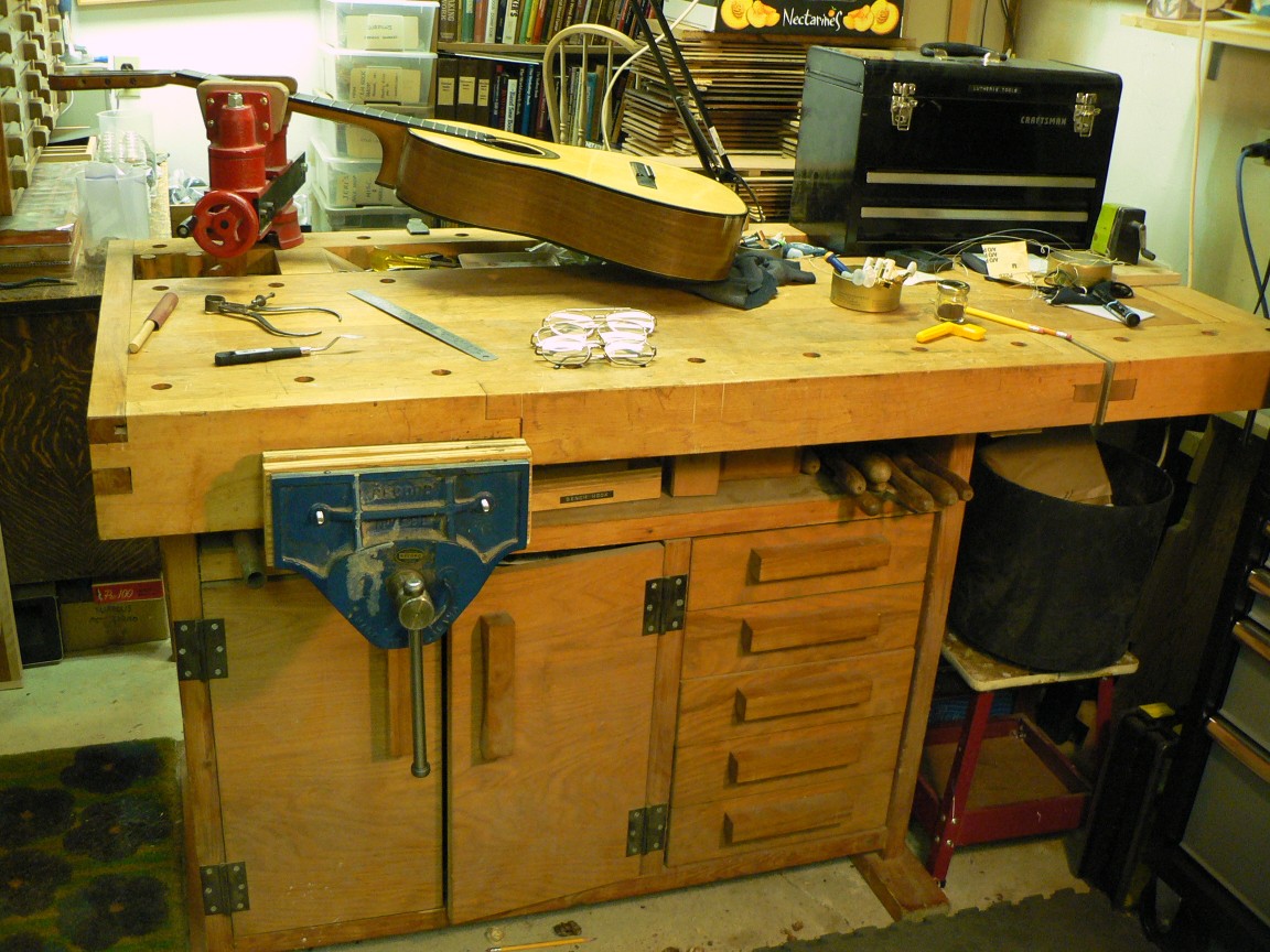 shop made workbench inspired by the european cabinetmaker s workbench