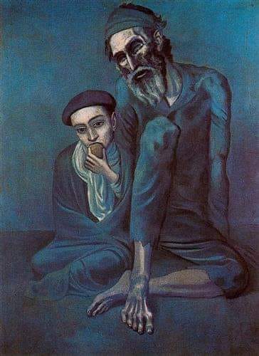 Пабло Пикассо    -   Старик слепой с мальчиком