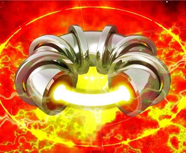 ilustração de um reator de fusão nuclear