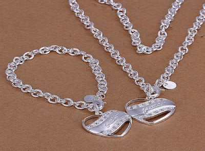 Simple Silver Necklace Set