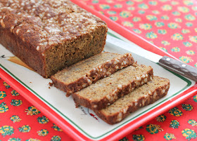 Food Lust People Love: This delicious spelt banana bread is made with plenty of brown sugar, ripe bananas and nutty tasting spelt flour, for a treat that tastes decadent enough for a holiday snack.