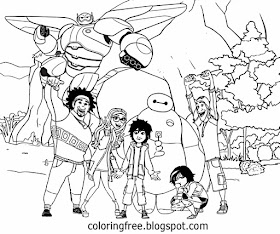 Cool teenage sketch designs Big Hero coloring pictures superhero cartoon Disney characters to color