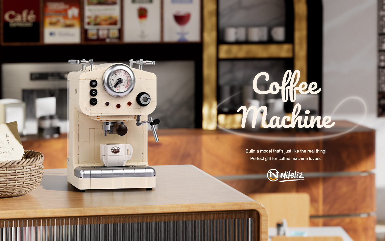 Nifeliz Semi-Automatic Espresso Machine Compatible With Lego