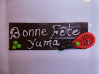 Tennis chocolate inscription for cake