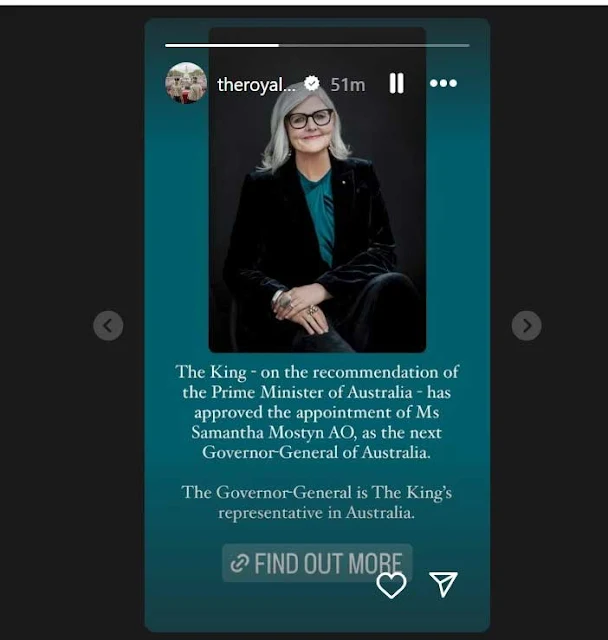 King Charles III Approves Samantha Mostyn as Australia's Next Governor-General