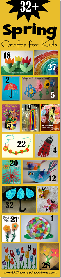 32+ Spring Crafts for Kids - flowers, rainbows, bugs, butterflies and more!