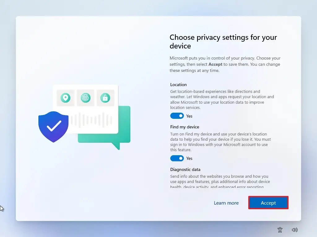 windows 11 oobe choose privacy settings