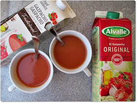 Comparativa GAZPACHO envasado: Alvalle - Lidl Tradicional