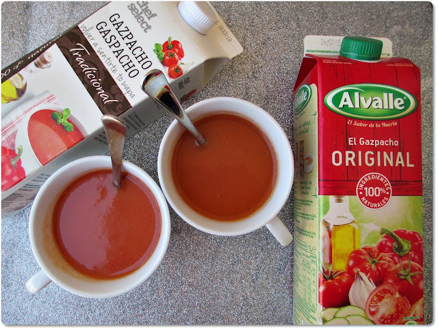 Comparativa GAZPACHO envasado: Alvalle - Lidl Tradicional