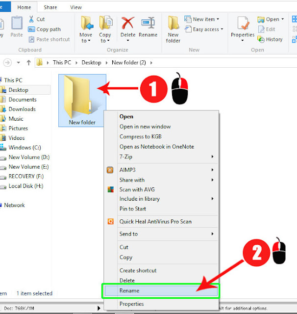 फोल्डर के नाम कैसे बदलें ? ( How to rename a folder )