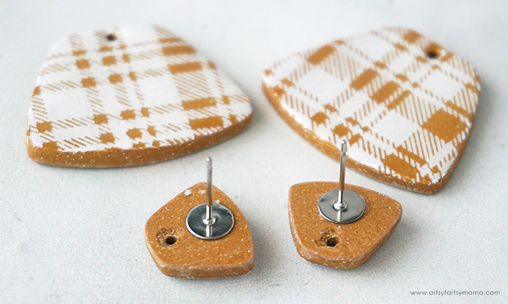 Plaid Polymer Clay Earrings