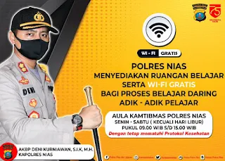 Peduli Pendidikan, Polres Nias Sediakan Ruang Belajar dan Wifi Gratis Bagi Pelajar