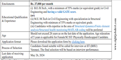 BE B.Tech or ME M.Tech Civil Engineering Jobs in BHU