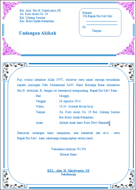 Contoh Surat Bahasa Inggris Ucapan Selamat - Surat 0