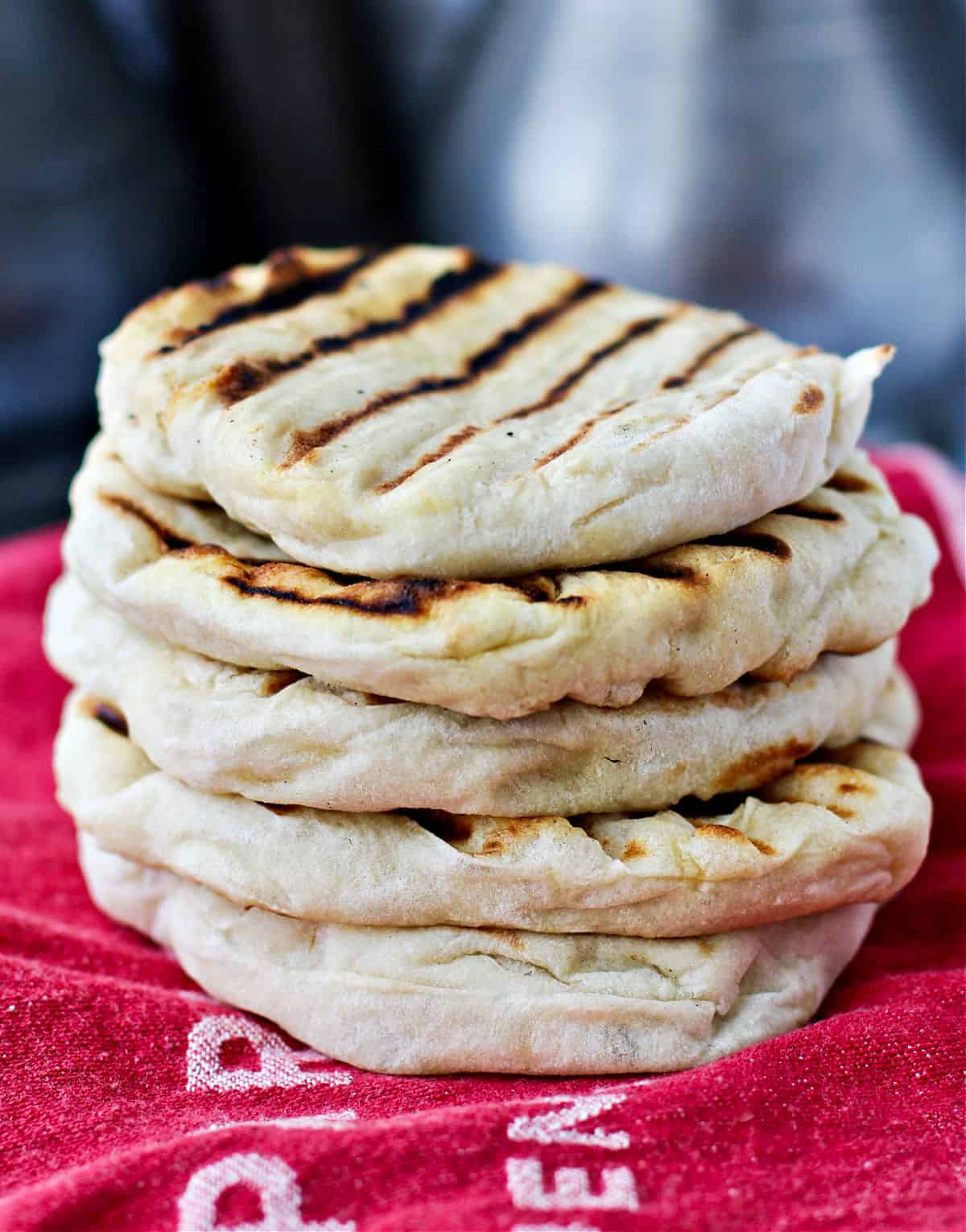 Grilled Flatbreads stacked.