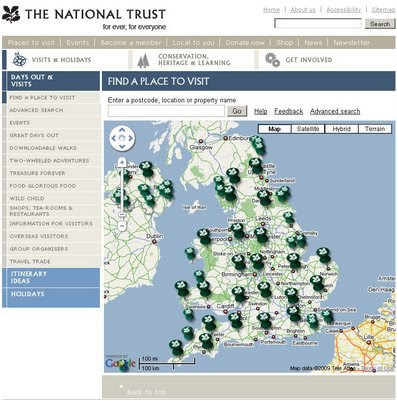 National Trust Google Map Beta