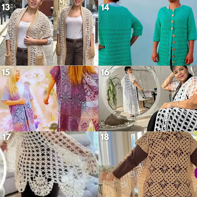 22 Tutoriales de abrigos largos a crochet 🌼