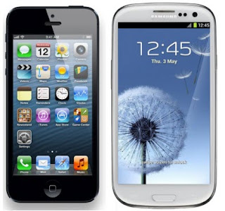 comparison pic of iphone 5 and galaxy s3 from samsung