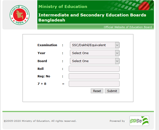 Education board results 